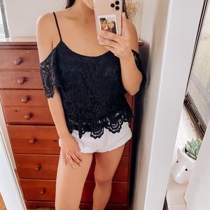 Zara Lace Off the Shoulder Top